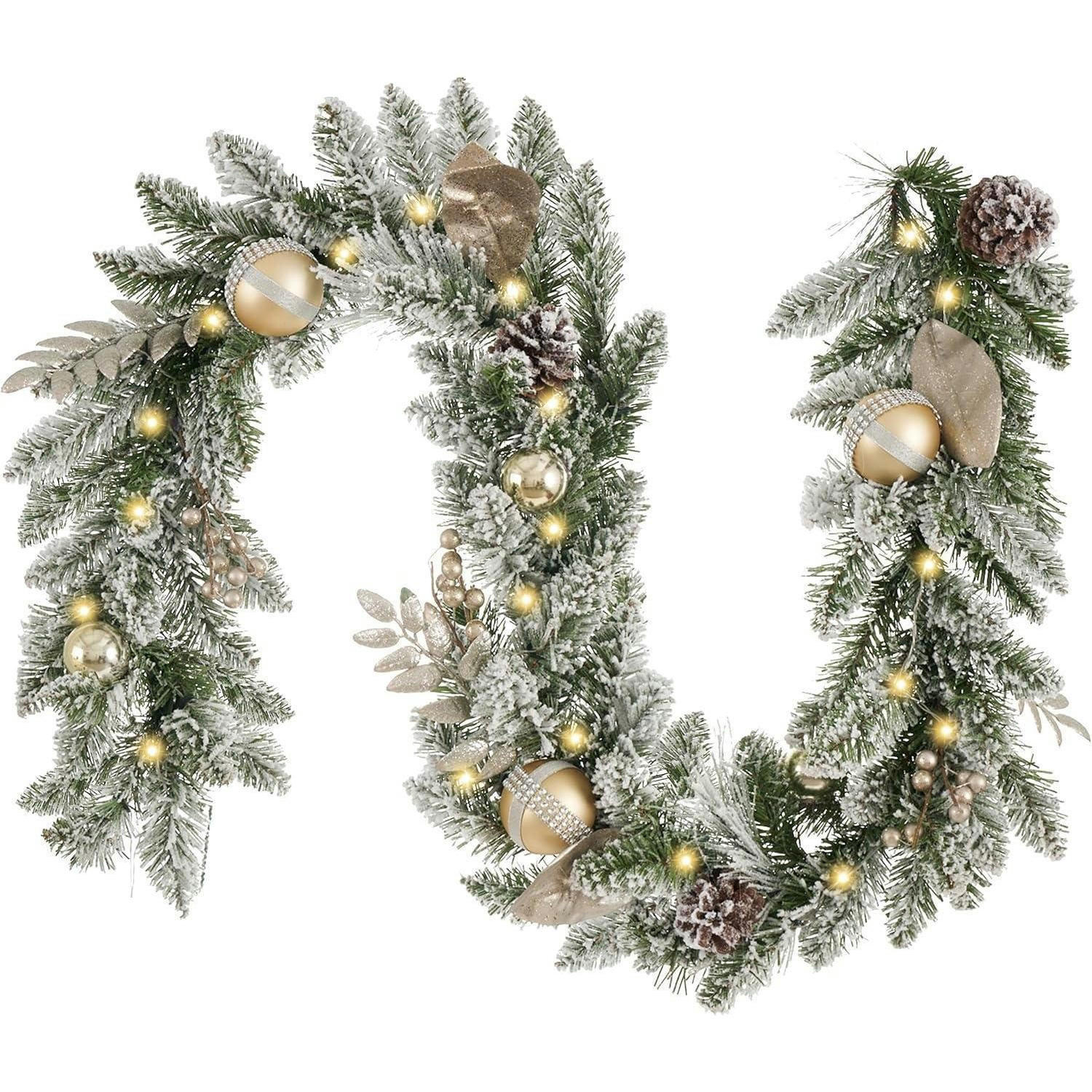 WEIHNACHTSGIRLANDE mit LED Lichtern und Timer 183 cm - Multicolor, Textil (183cm)