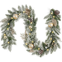 WEIHNACHTSGIRLANDE mit LED Lichtern und Timer 183 cm - Multicolor, Textil (183cm)