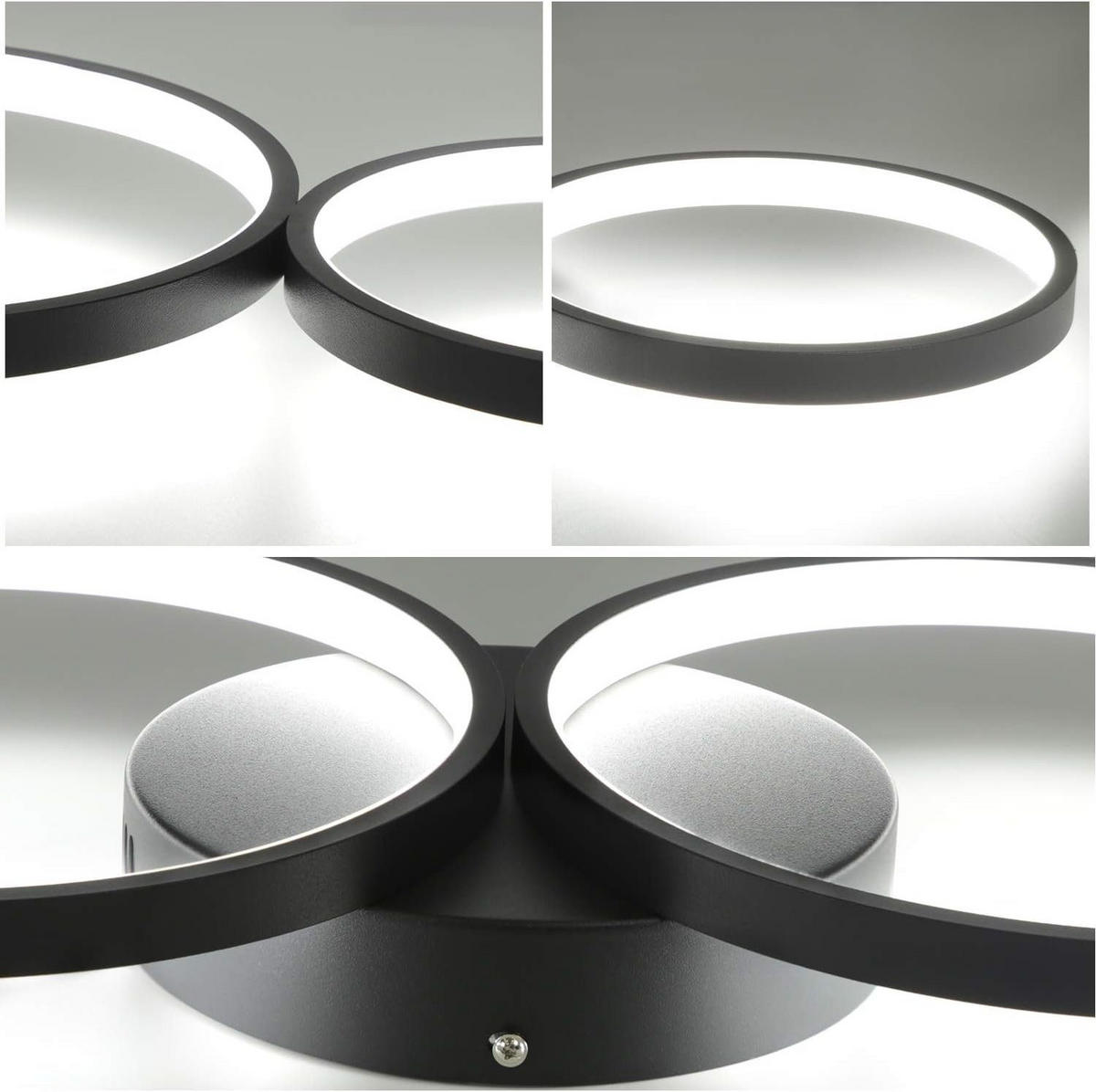 LED-DECKENLEUCHTE Luftblase 88/31/5.7 cm - Schwarz, Metall (88/31/5.7cm) - Nettlife