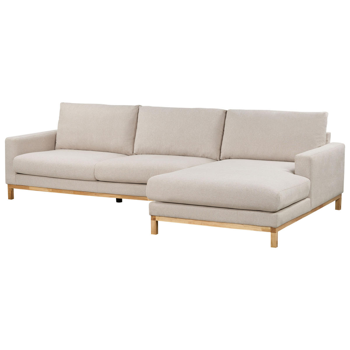 ECKSOFA 4-Sitzer Stoff Beige linksseitig Siggard - Beige/Braun, Textil (321/168cm) - Beliani
