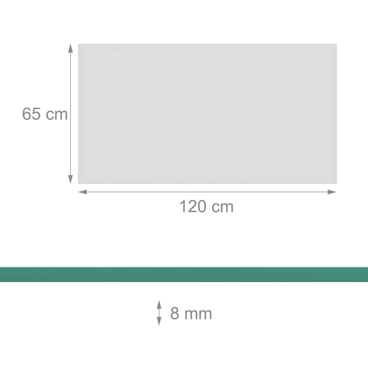 GLASPLATTE - Transparent, Glas (120/0.8/65cm) - Relaxdays