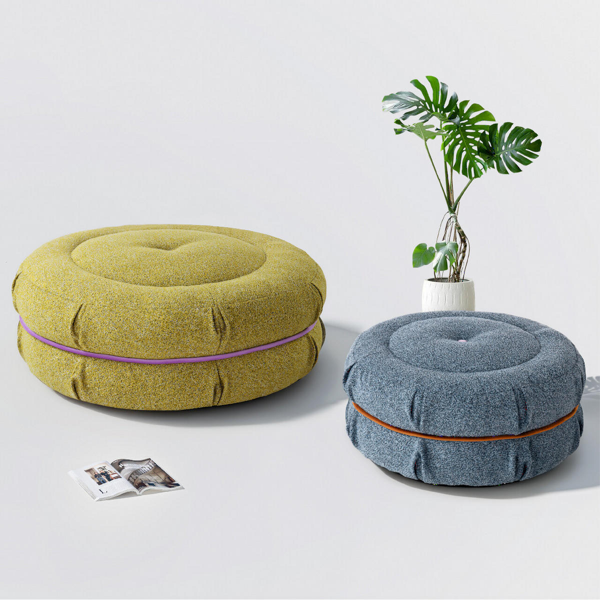 BODENKISSEN Blau 80cm - Blau, Textil (80/80/40cm) - Vercart