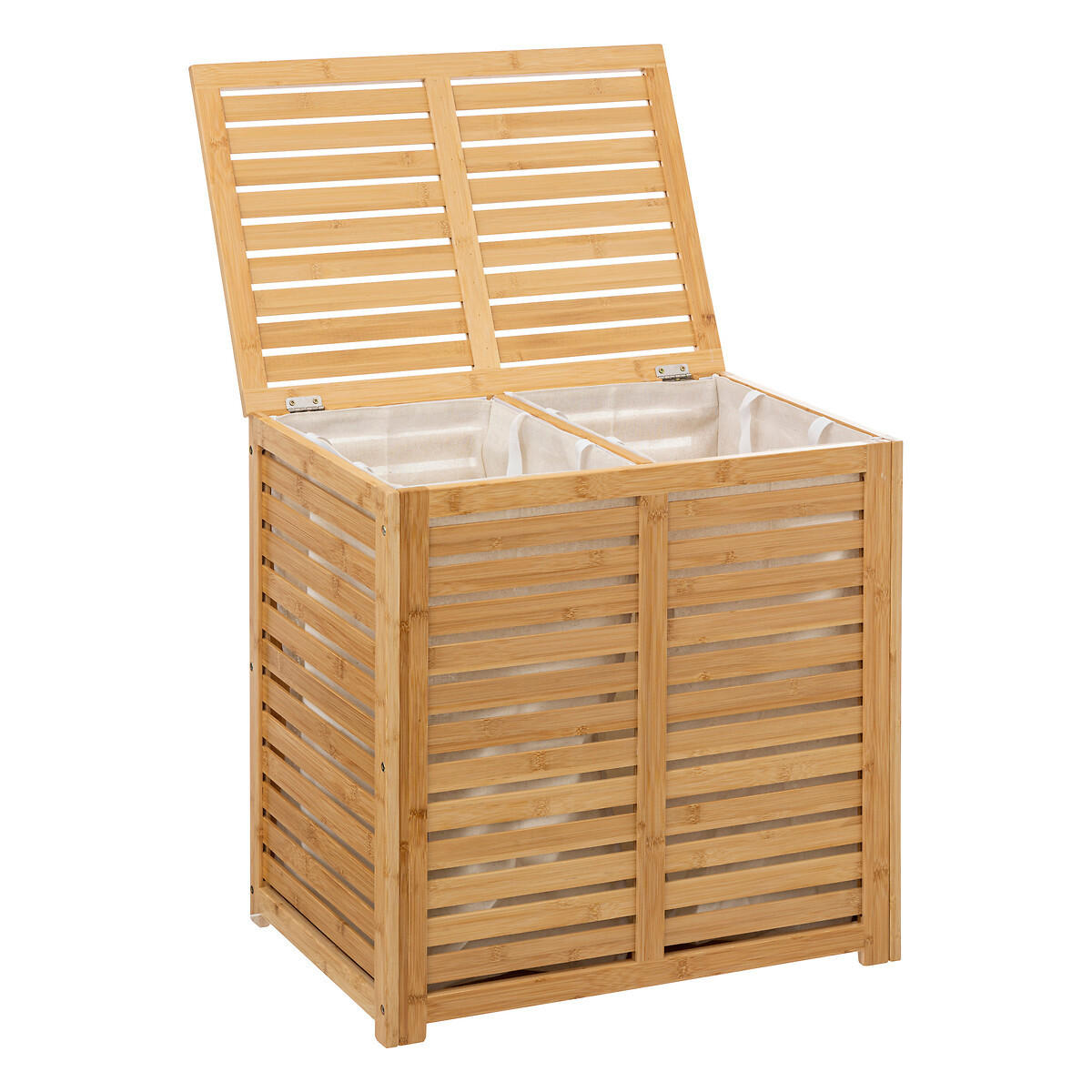 WÄSCHEKORB doppelt Sicela 60/40/60 cm - Beige, Naturmaterialien (40/60/60cm) - 5five Simply Smart