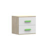 KINDER-NACHTTISCH INGE 22 55/50/44 cm Weiß+Sonoma/Grün - Weiß/Sonoma Eiche, Holzwerkstoff (55/50/44cm) - Deine Möbel 24