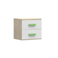 KINDER-NACHTTISCH INGE 22 55/50/44 cm Weiß+Sonoma/Grün - Weiß/Sonoma Eiche, Holzwerkstoff (55/50/44cm) - Deine Möbel 24