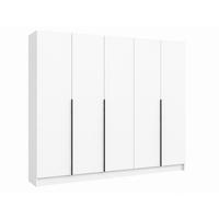 DREHTÜRENSCHRANK Riva 250x42x245 cm Weiß – 5-türig mit Spiegel & Kleiderstange - Weiß, Holzwerkstoff (250/245/42cm) - BM-Möbel