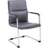 BESUCHERSTUHL SEATTLE 92x56x60 cm Grau Kunstleder - Grau, Leder/Metall (56/92/60cm) - DELUKE