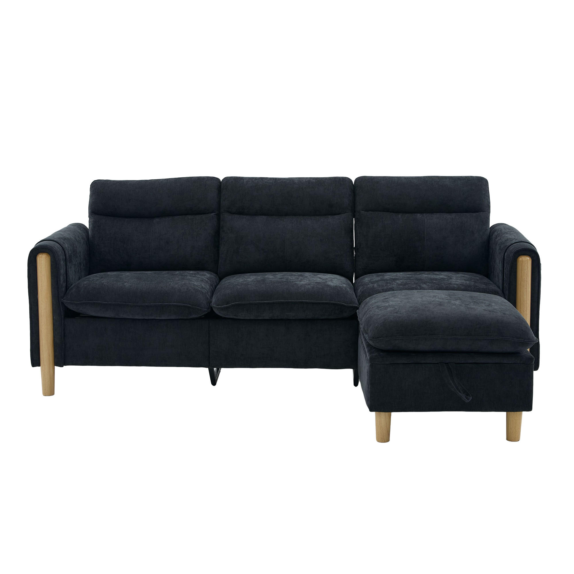 Oxeza Ecksofa Schwarz 201x110 cm