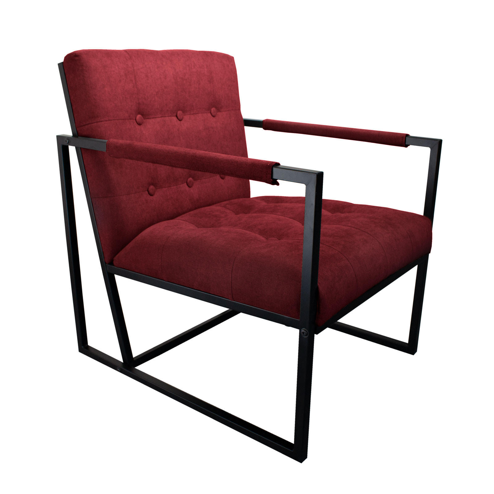 LOUNGESESSEL JONES Stoffbezug Rot - Rot/Schwarz, Textil/Metall (53/73/69cm) - SVITA