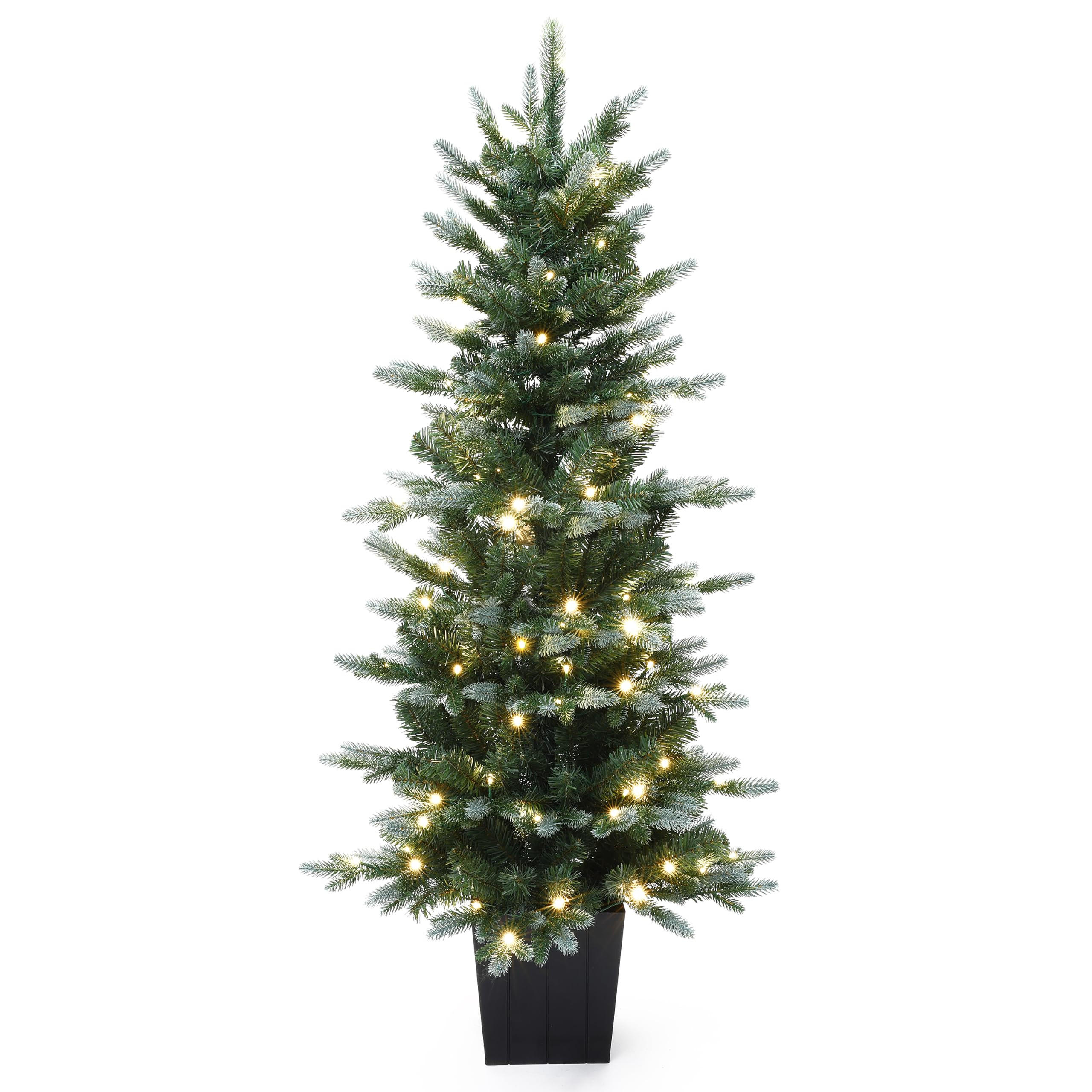 KÜNSTLICHER Weihnachtsbaum 140 cm mit Beleuchtung und Topf - Grün, Kunststoff (140cm) - Hometopia