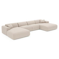 WOHNLANDSCHAFT Rastergewebe Beige 356cm - Beige, Textil (356/73/166cm) - Sia Home
