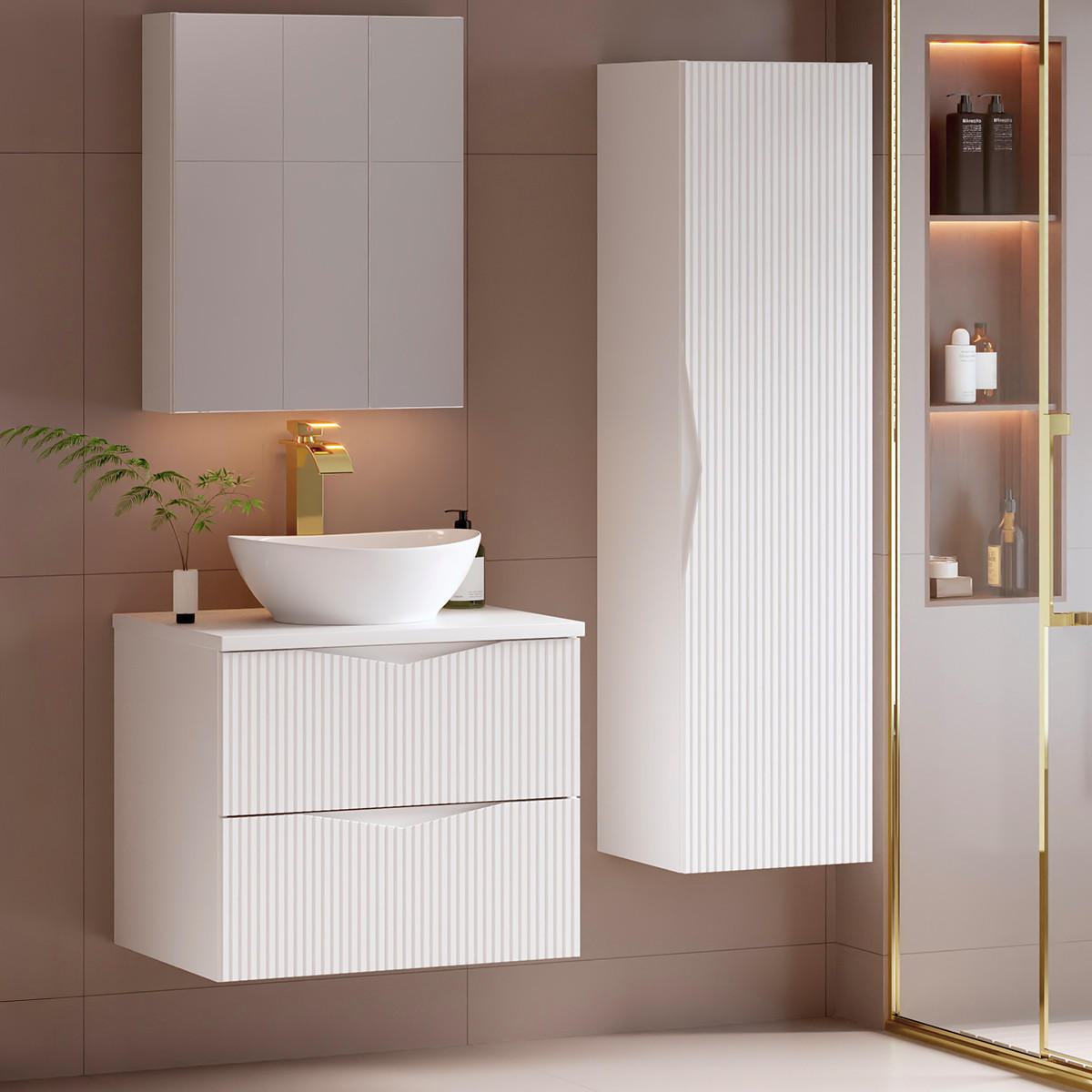 WASCHTISCH 60.6cm Tao Weiß - Weiß, Holzwerkstoff (60.6/50/45.8cm) - Petits-meubles