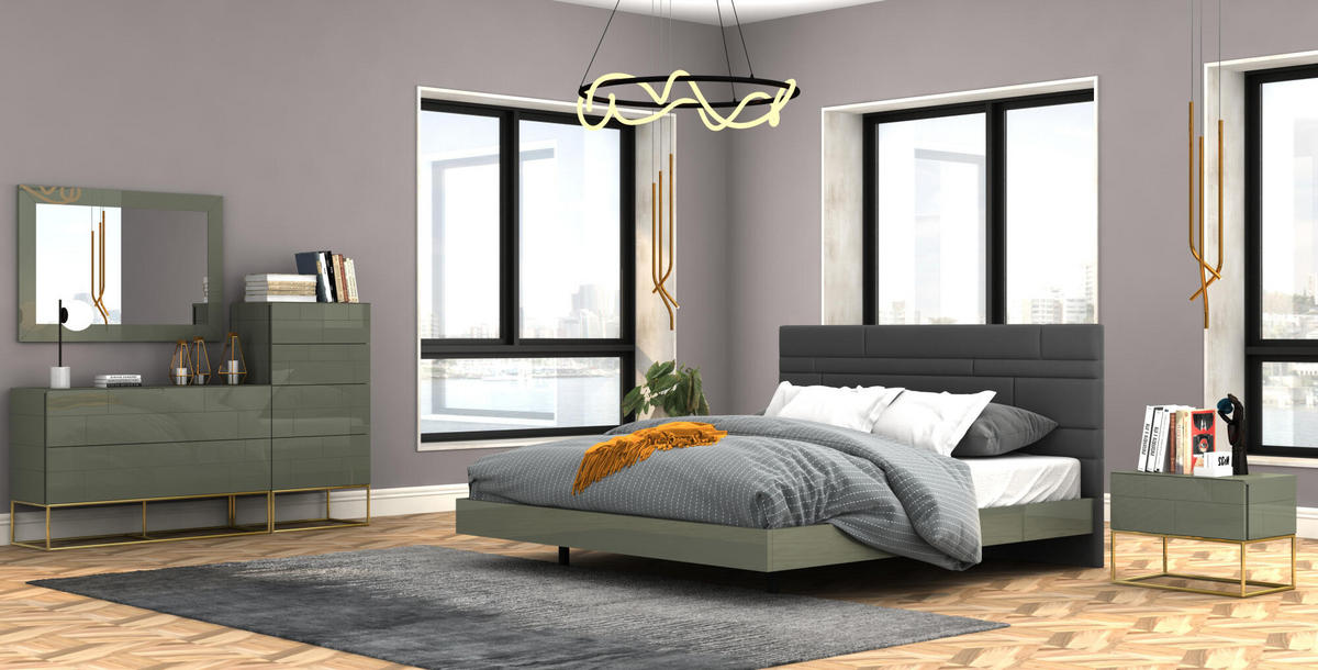 BETTGESTELL ROSE HILL Grün 190x210x105 cm - Grün, Holzwerkstoff - FURNLUX