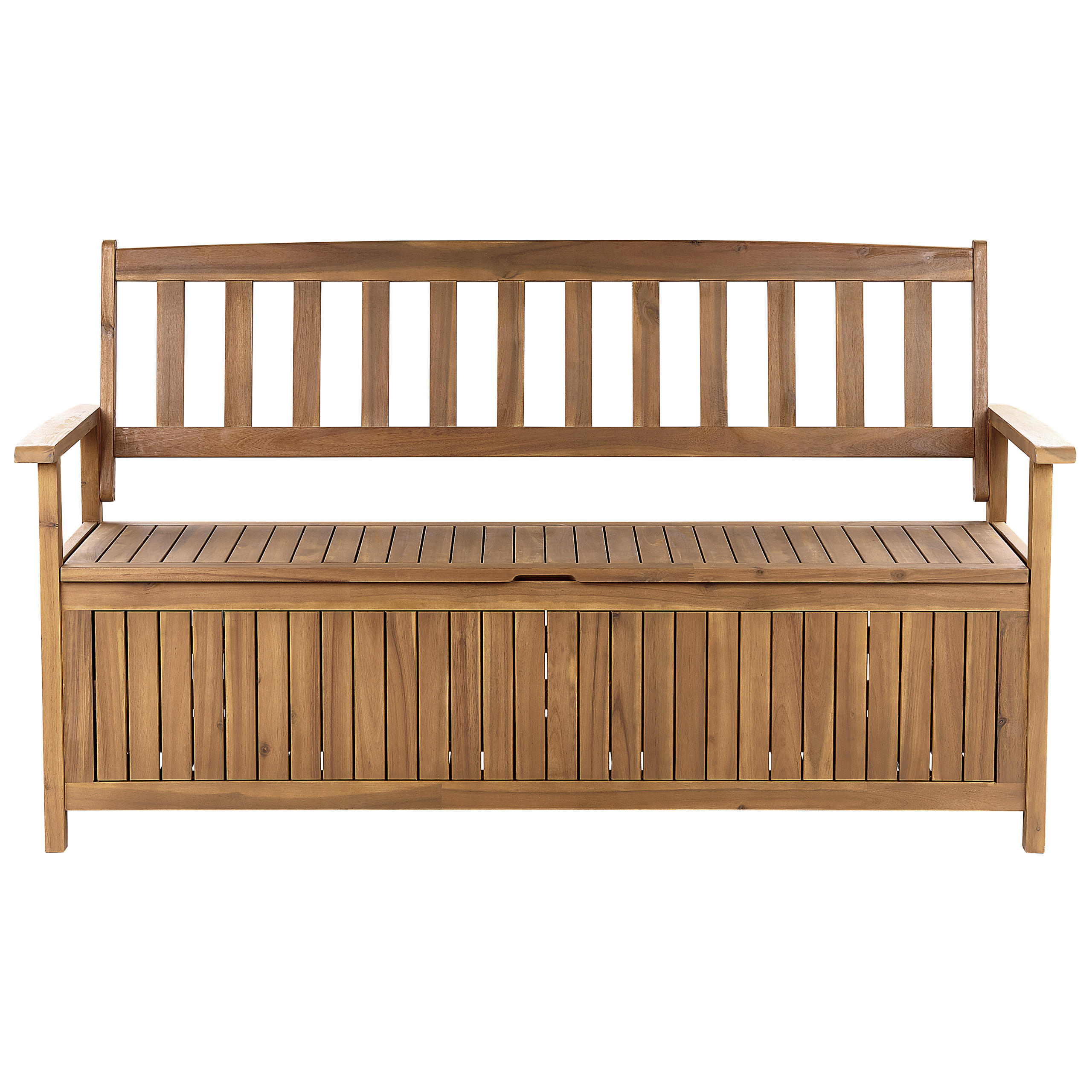 GARTENBANK 3-Sitzer Heller Holzfarbton Sovana - Hellbraun/Beige, Holz (160/91/60cm) - Beliani