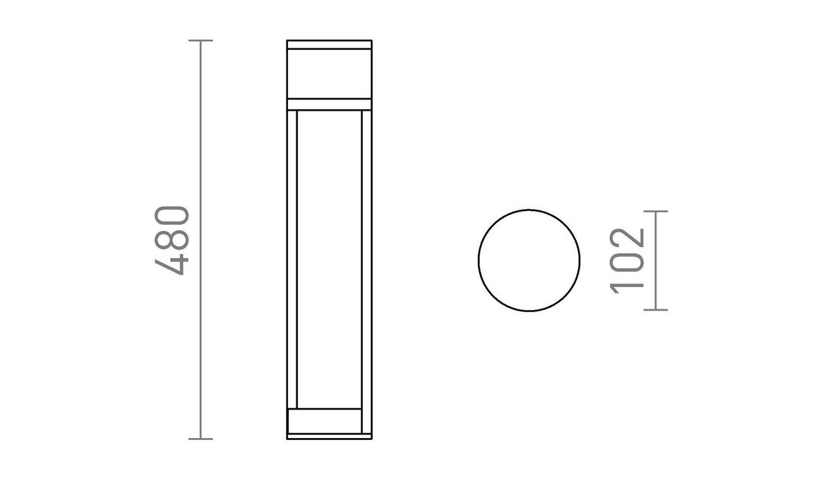 AUSSENLEUCHTE JEAN 50 Anthrazitgrau 5 W IP54 - Grau, Metall (10/10/48cm) - Rendl