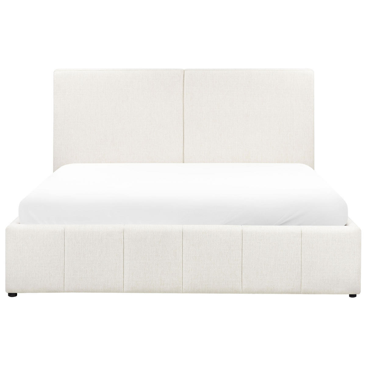 POSTEL s úložným prostorem 180/200 cm Látka Krémově bílá Castelnavet - krémová, textil (180/200cm) - Beliani