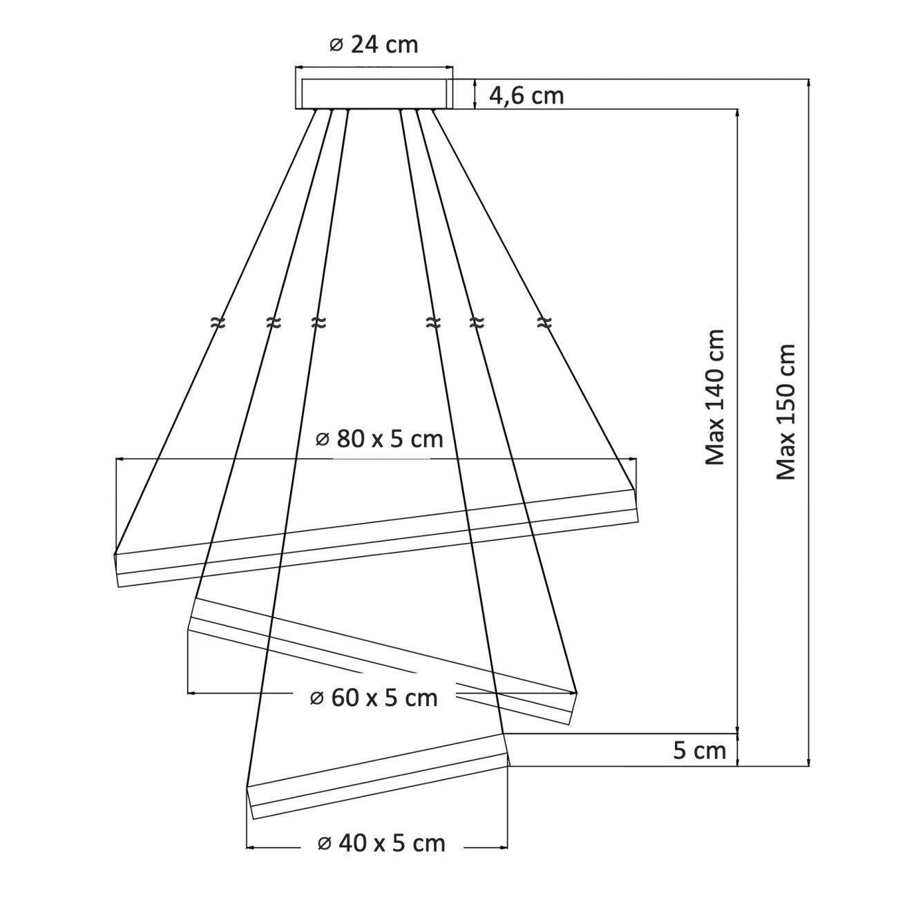 HÄNGELEUCHTE Nettuno, Weiß, 150cm - Weiß, Metall (80/80/150cm) - KOSILUM