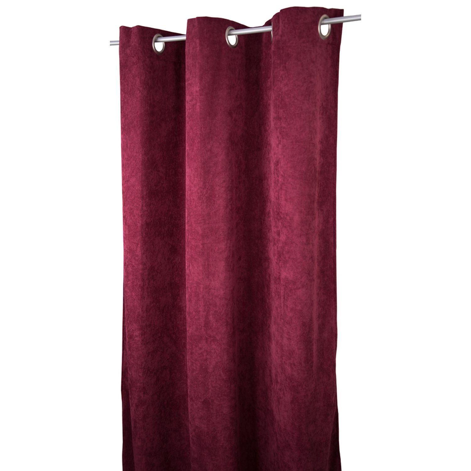 BLICKDICHTER ÖSENVORHANG CASUAL CORD - Weinrot, Textil (140/0.5/245cm) - Tom Tailor