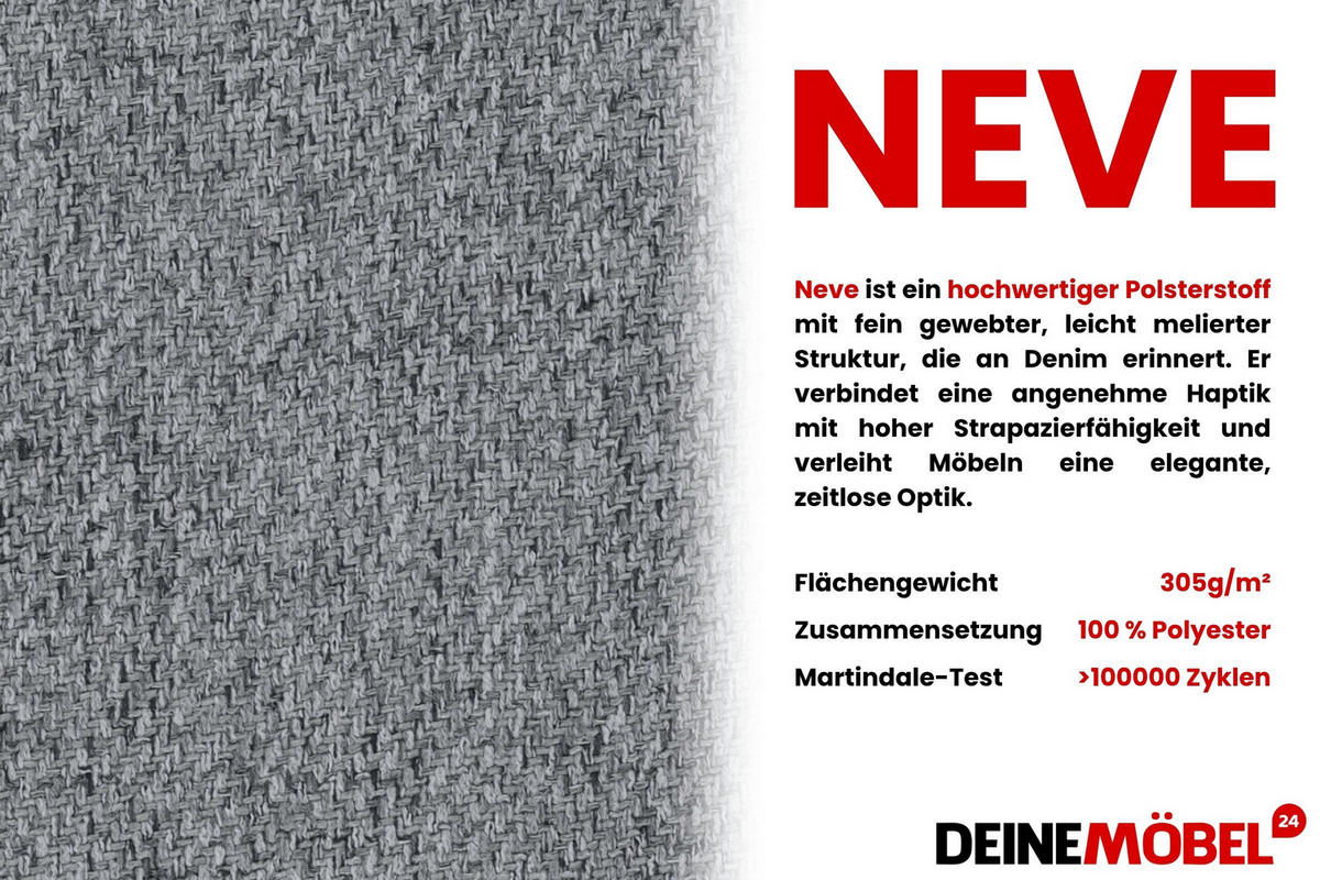 BOXBETT NEVY 100/200 in Stoff Dunkelgrau H3 links - Dunkelgrau, Holz/Holzwerkstoff (100/200cm) - Deine Möbel 24