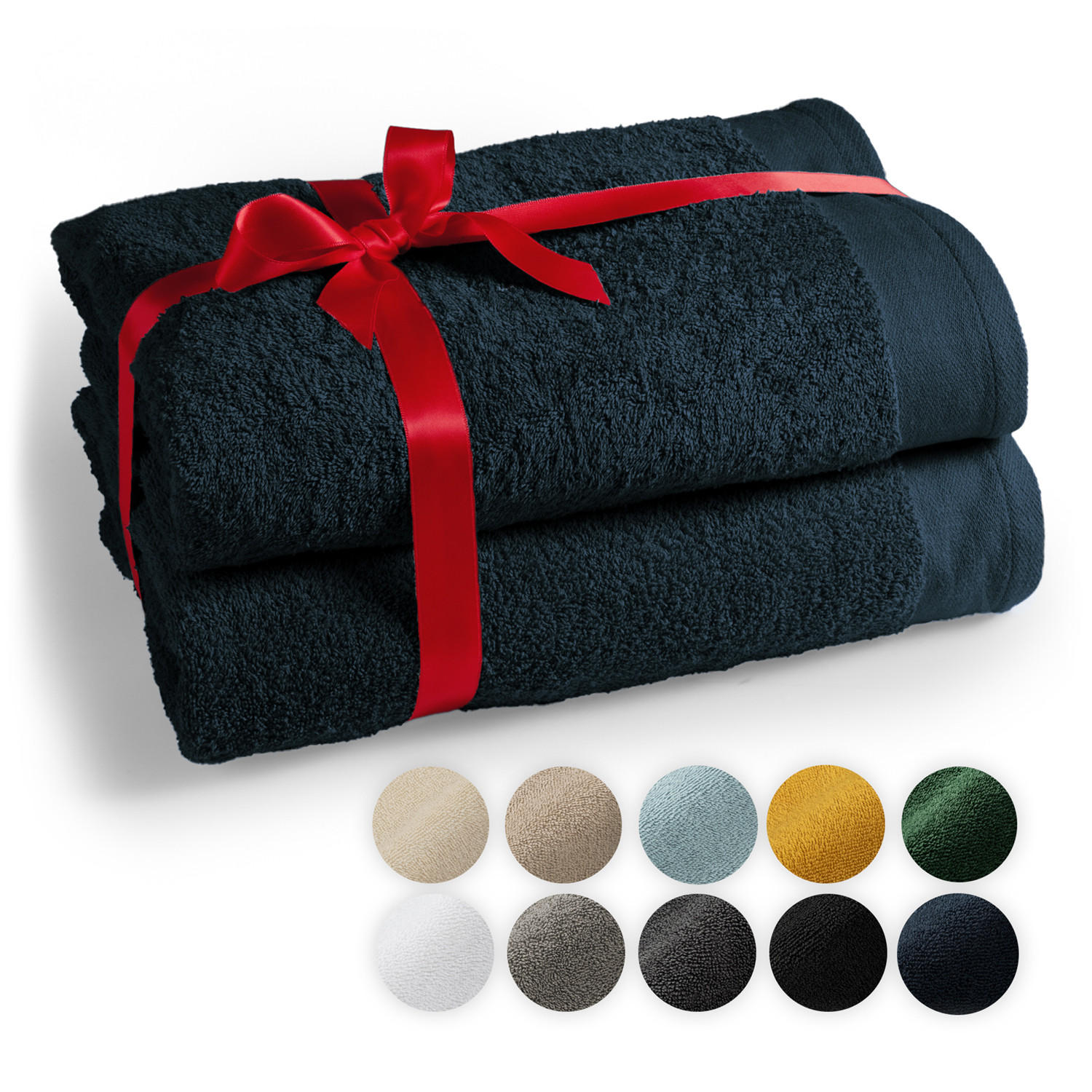 SAUNATUCH Dunkelblau, 2er-Set - Dunkelblau, Textil (80/200cm) - Blumtal