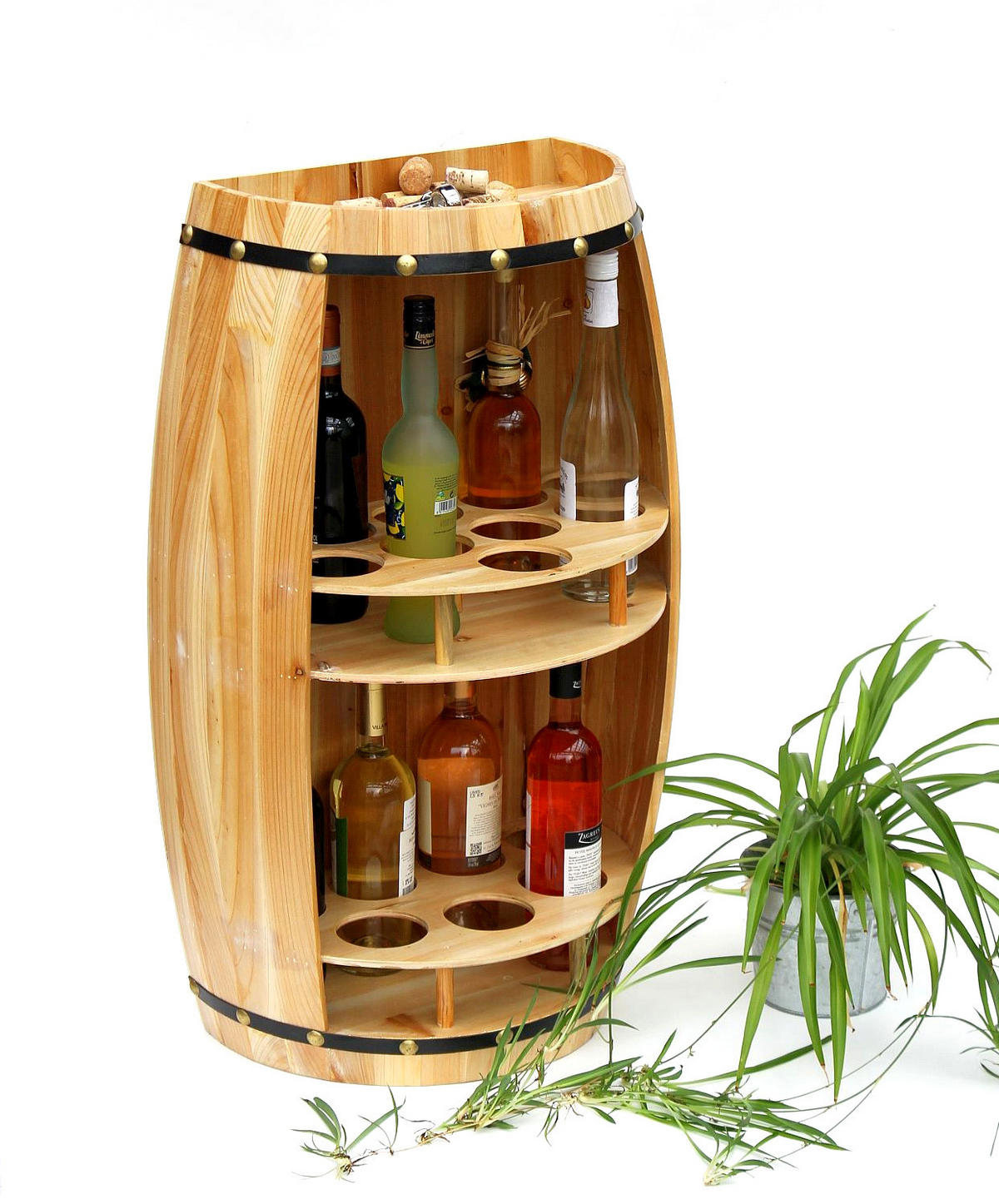 WEINREGAL Halbrund Holz 83 cm 9001 - Hellbraun, Holz (52/83/29cm) - DanDiBo