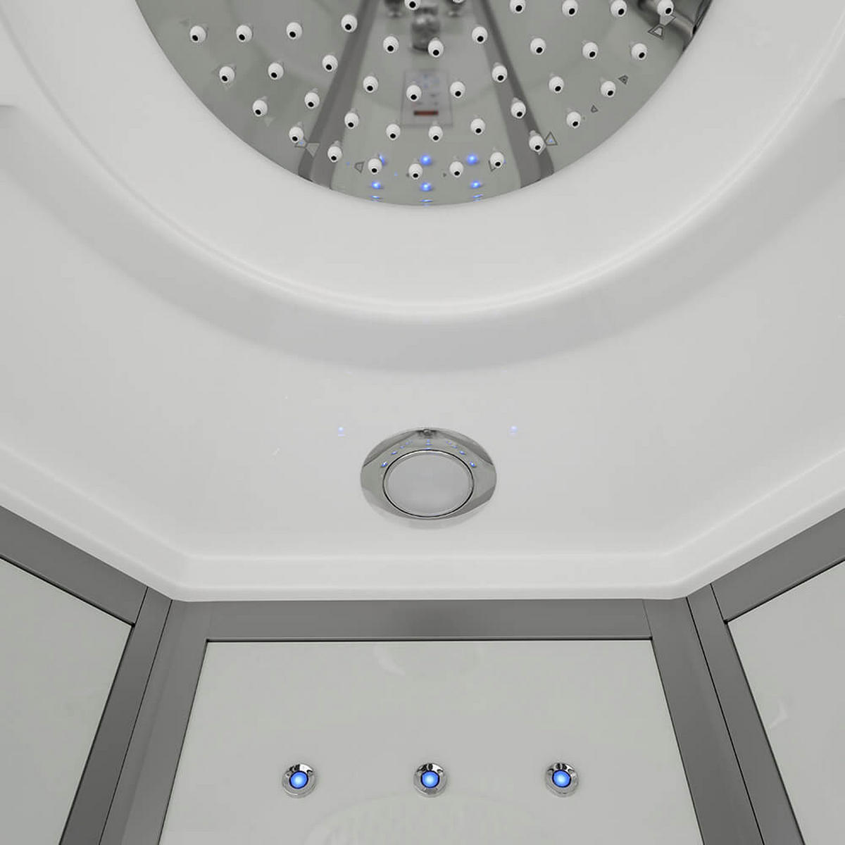 DUSCHKABINE WHITE PEARL - Weiß, 100 x 100 cm - Weiß, Glas (100cm) - Home Deluxe