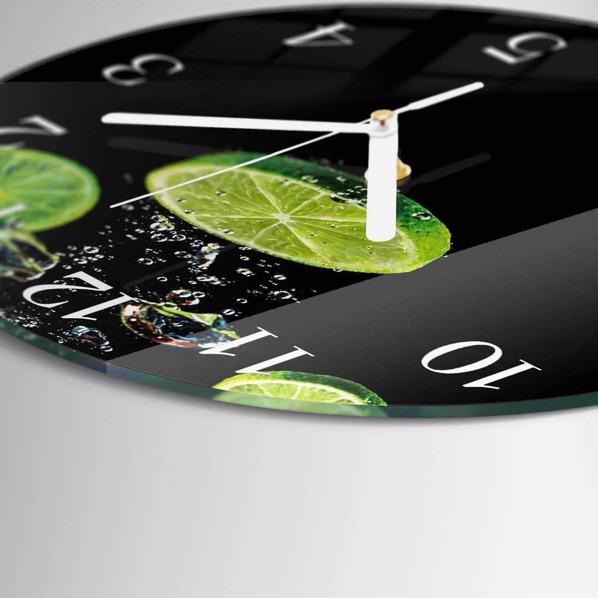WANDUHR fi30 cm - Limes - Grün, Glas (30/30/0.4cm) - TULUP