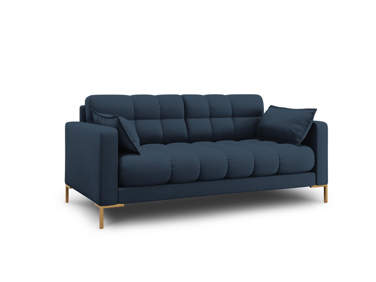 SOFA Mamaia aus strukturiertem Stoff blau 2 Sitzplätze - Blau, Textil (92/75/152cm) - Micadoni