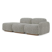 3-SITZER SOFA Links Strukturstoff Stoff Beige - Beige/Braun, Holz/Textil (258/73/95cm) - Makamii