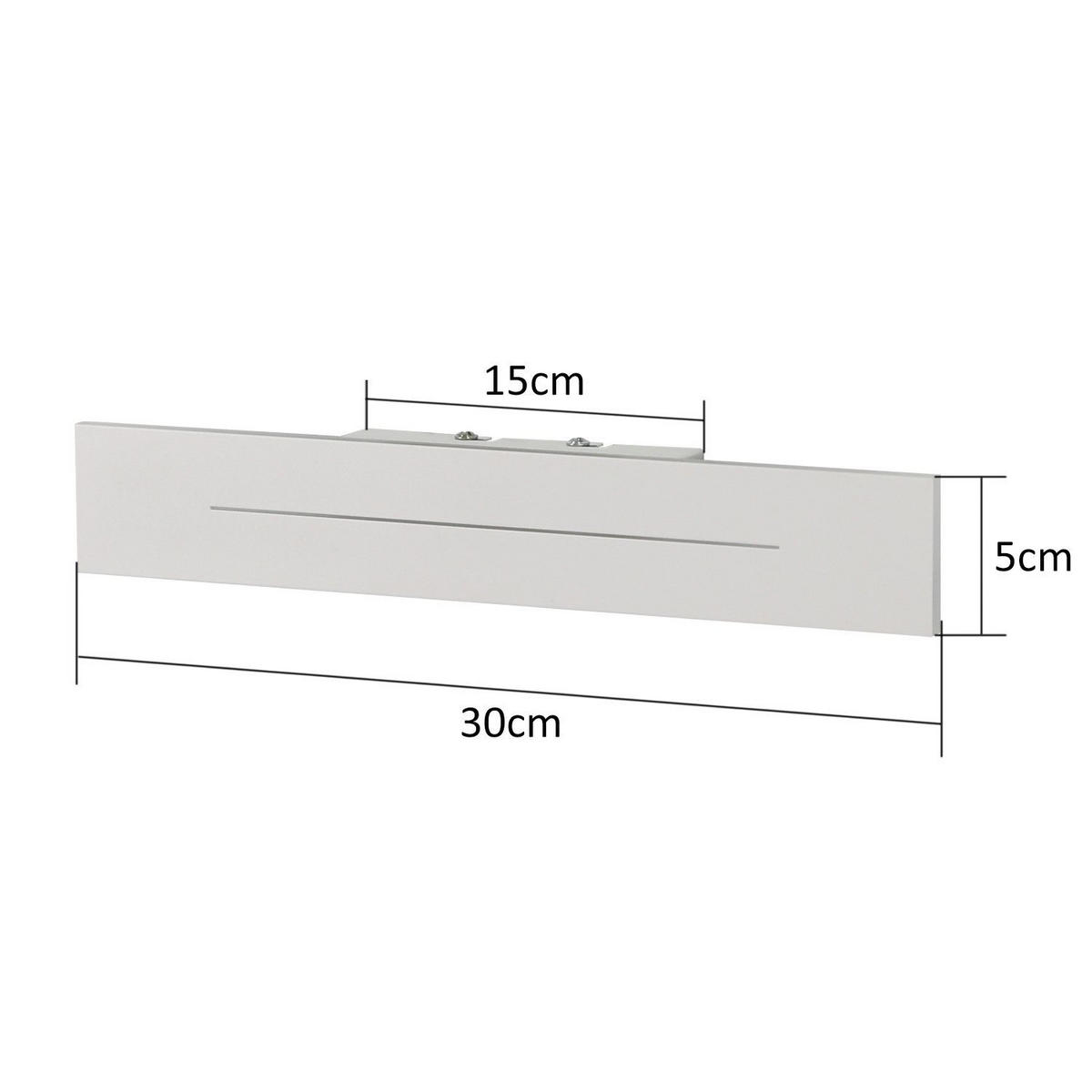 LED-WANDLEUCHTE Illuminator 30/5/4 cm - Weiß, Metall (5/4/30cm) - ZMH