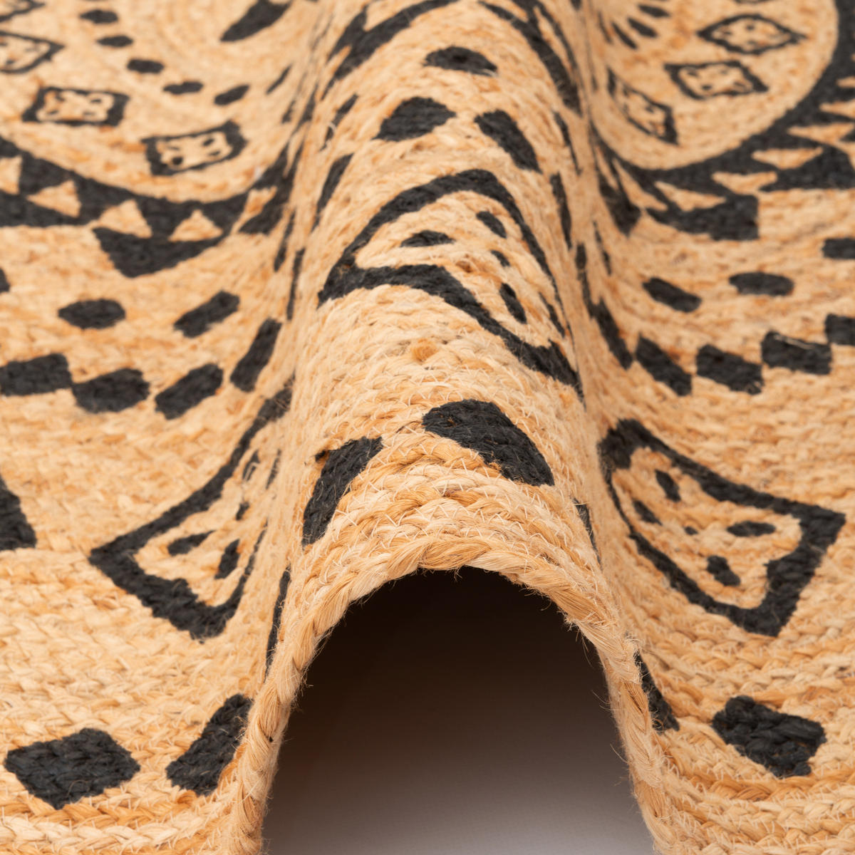 NATURFASER TEPPICH JUTE SALSA ETHNO RUND - Sandfarben, Textil (80/80cm) - Pergamon