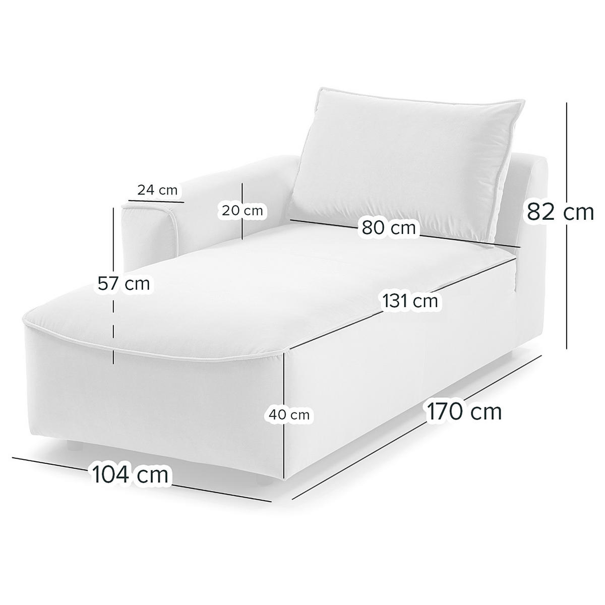 MODULLONGCHAIR - Orange, Holz/Textil (170/82/105cm) - home24