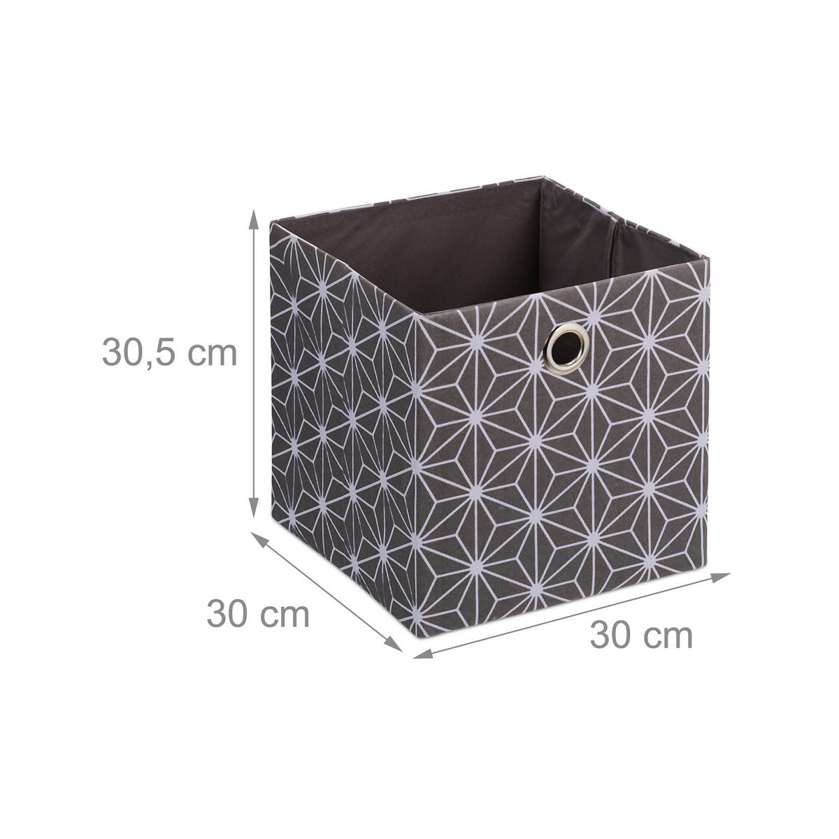 2XAUFBEWAHRUNGSBOX - Grau, Papier/Textil (30/30.5/30cm) - Relaxdays