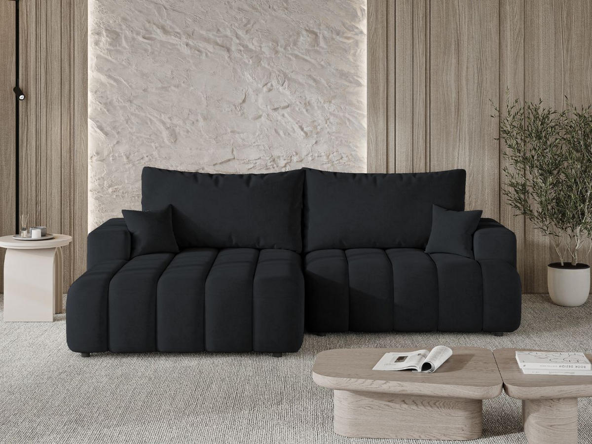 ECKSOFA Caleo Schwarz Links - Schwarz, Holz/Textil (270/170cm) - Graingold