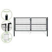 ZAUNTOR Razo Grau 3m H.120cm + TÜRCHEN 1m H.120cm - Grau, Metall (306/126cm) - Casanoov