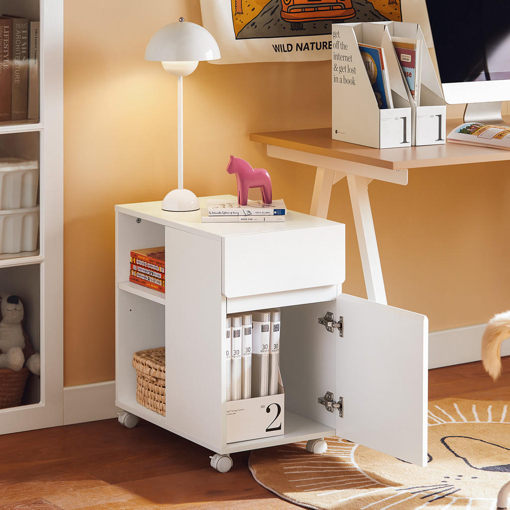 Thumbnail - SoBuy Rollcontainer, Weiß, Holzwerkstoff, 58x59x35 cm, Arbeitszimmer, Container