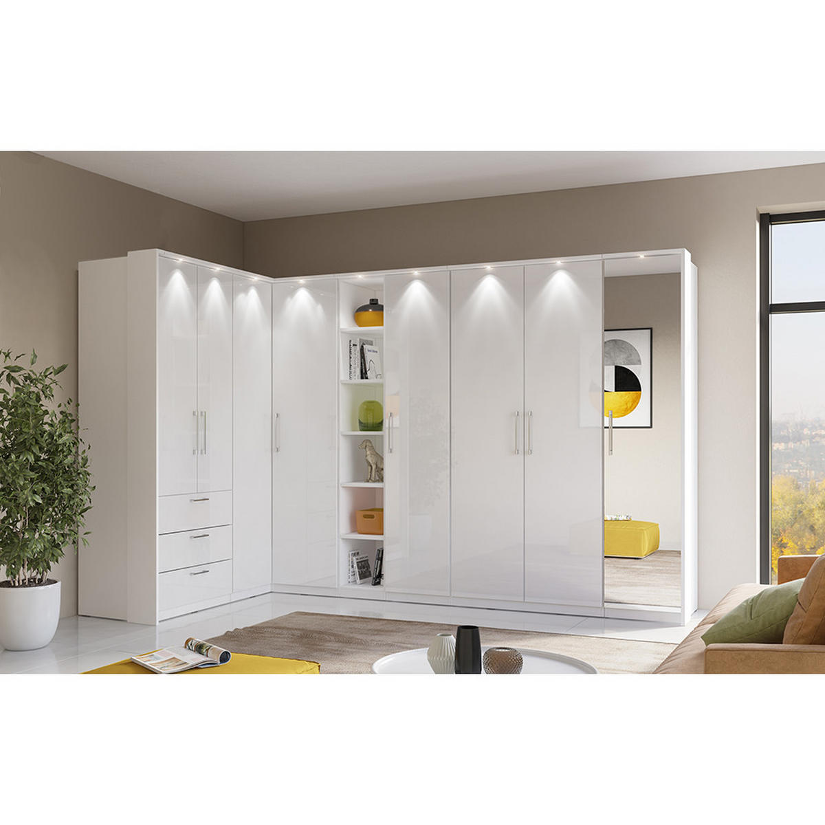 KLEIDERSCHRANK Olmo-83 - Weiß, Holzwerkstoff (90/217/63cm) - Lomado