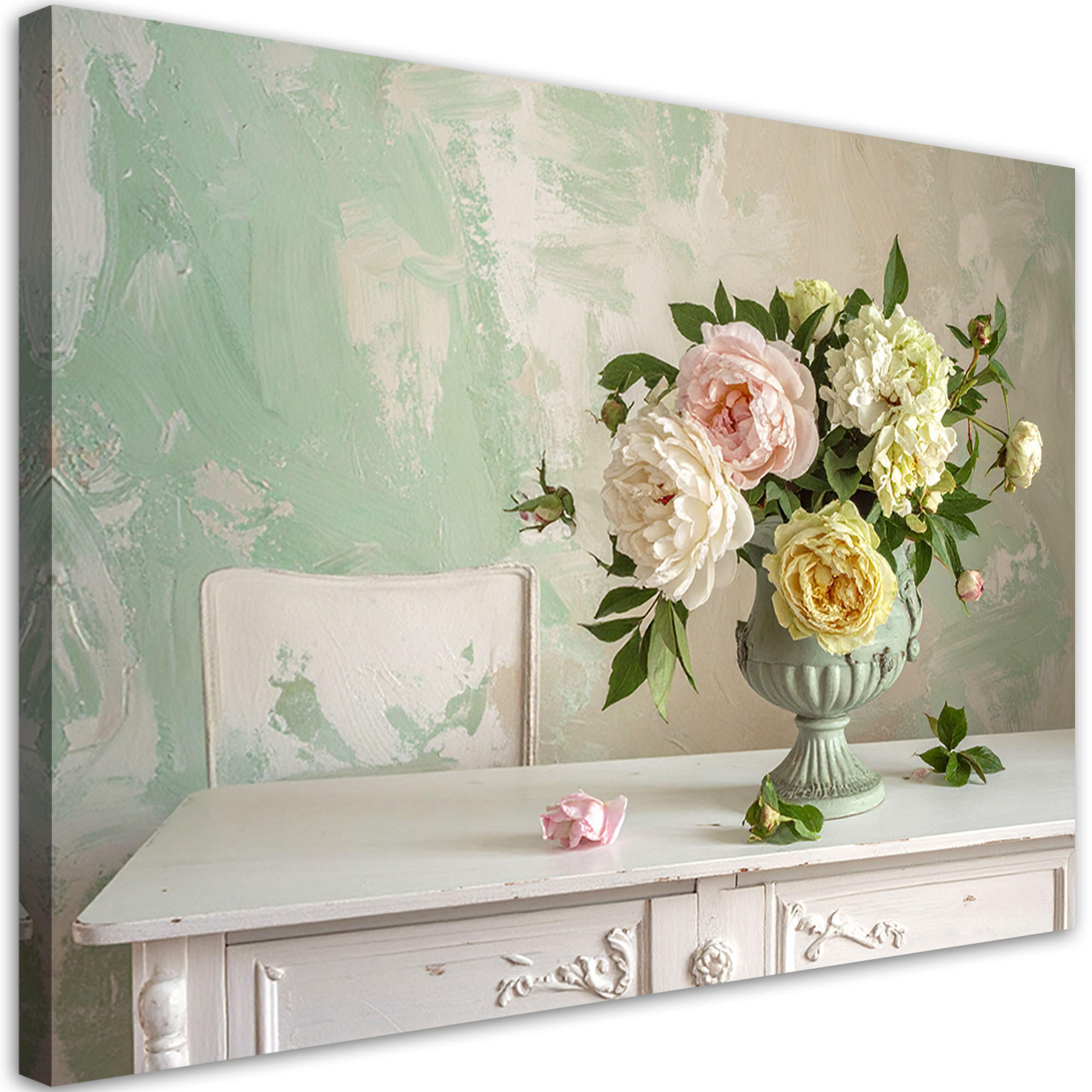 LEINWANDBILD Blumen 120x80cm - Beige, Textil (120/80cm) - Feeby