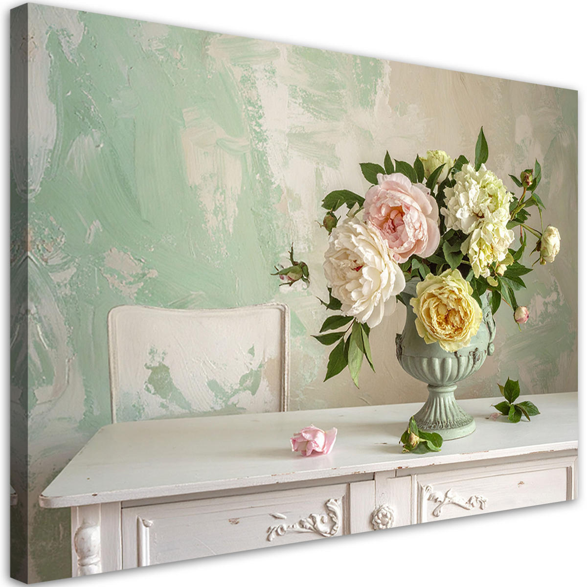 LEINWANDBILD Blumen 120x80cm - Beige, Textil (120/80cm) - Feeby