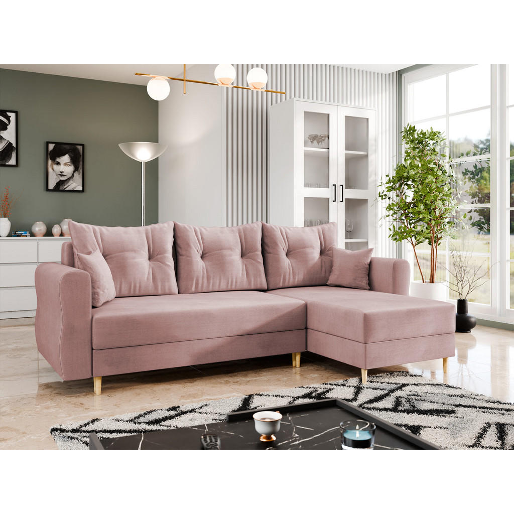 Thumbnail - Mirjan24 Ecksofa, Rosa, Textil, 5-Sitzer, L-Form,L-Form, 238x138 cm, Wohnzimmer, Sofas & Couches, Wohnlandschaften, Ecks...