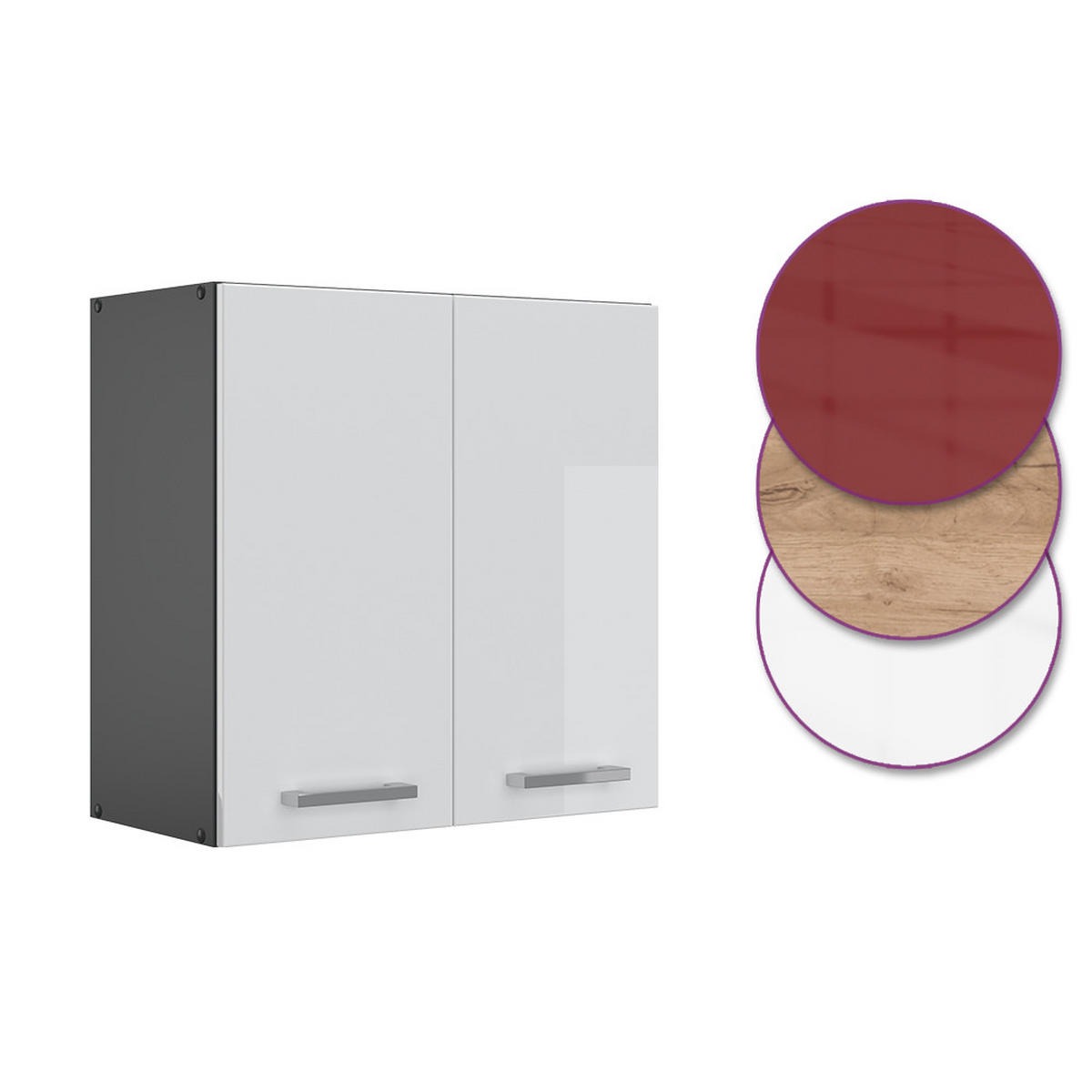HÄNGESCHRANK R-Line Weiß Hochglanz 60 cm - Weiß Hochglanz/Anthrazit, Holzwerkstoff (60/60/31cm) - Vicco