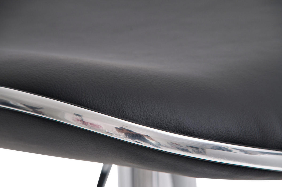 BARHOCKER Shangrila, 2er Set, Gestell Metall in Chromoptik, Kunstleder schwarz, - Chromfarben/Schwarz, Kunststoff/Textil (45/91/45cm) - TPFLiving