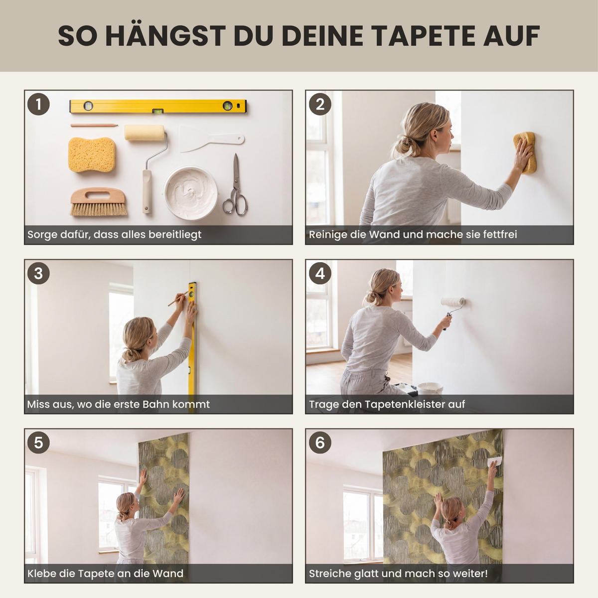 TAPETE - Modern - Geometrisch - Gold - 160x300 cm - Goldfarben, Papier (160/300cm) - OnlyWow