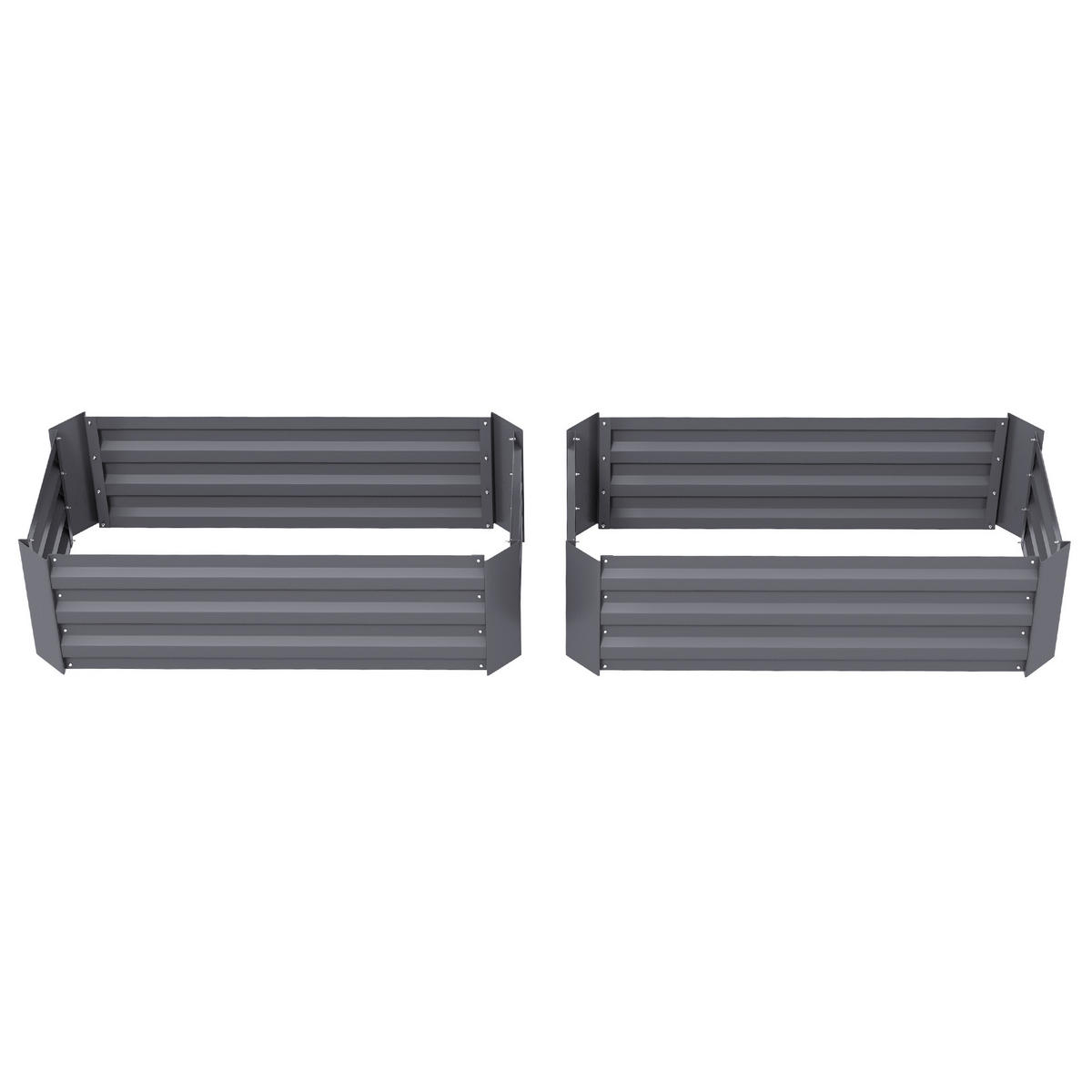 HOCHBEET-SET DE-12142 2er-Set 100/50/30 cm Grau - Grau, Metall (100/30/50cm) - ComfortXL