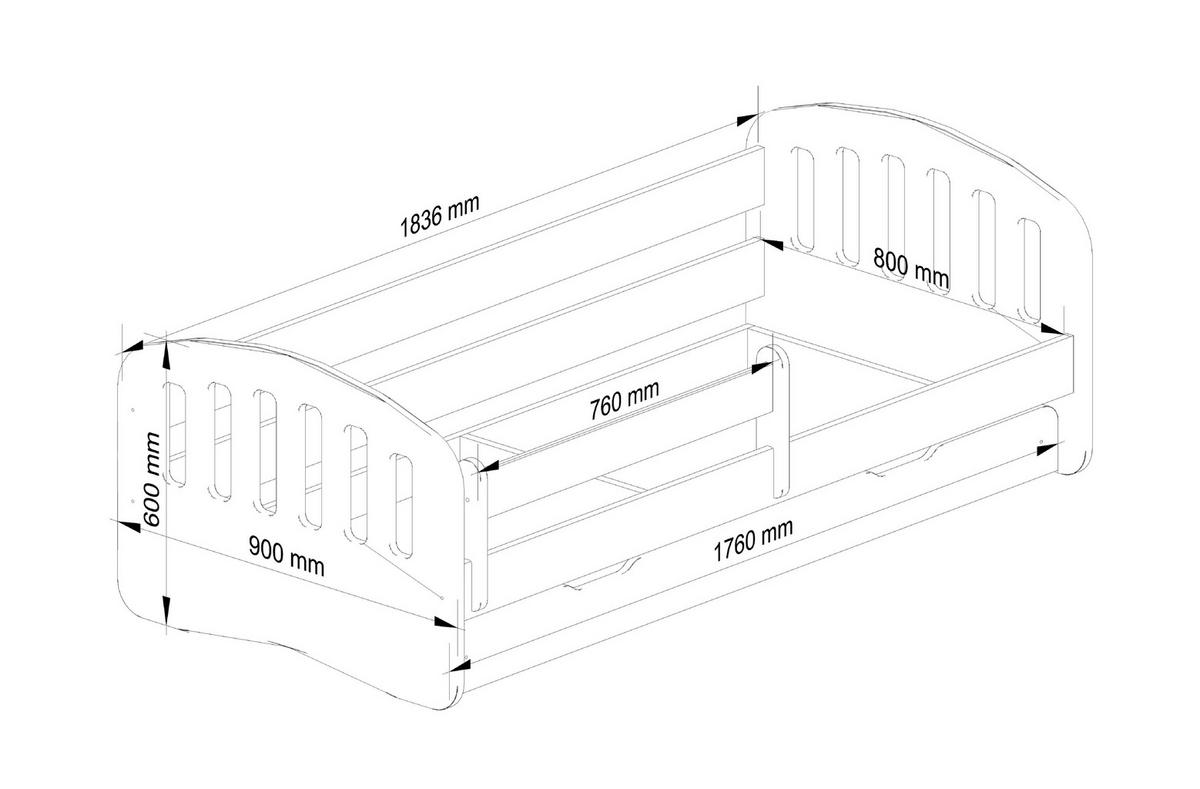 KINDERBETT Rosa 70/90/184 - Rosa, Holzwerkstoff - RAUMHIRSCH FURNITURE