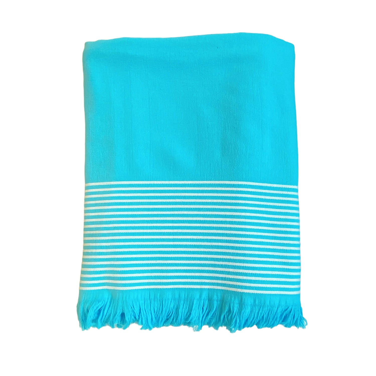 HAMAMTUCH mit Frotteefutter Paski Türkis 140x180 300g/m² - Blau, Textil (140/180cm) - LE COMPTOIR DE LA PLAGE