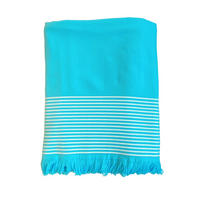 HAMAMTUCH mit Frotteefutter Paski Türkis 140x180 300g/m² - Blau, Textil (140/180cm) - LE COMPTOIR DE LA PLAGE