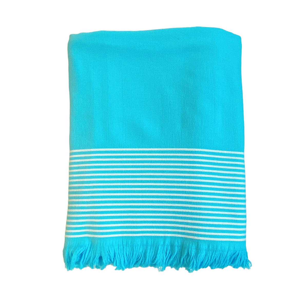 HAMAMTUCH mit Frotteefutter Paski Türkis 140x180 300g/m² - Blau, Textil (140/180cm) - LE COMPTOIR DE LA PLAGE