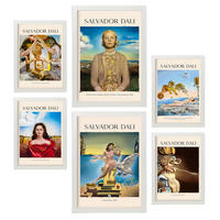 POSTER Set Mit 6 Salvador Dali Sammlung A3 & A4 Weißer Rahmen - Weiß, Papier (29/3cm) - Nacnic