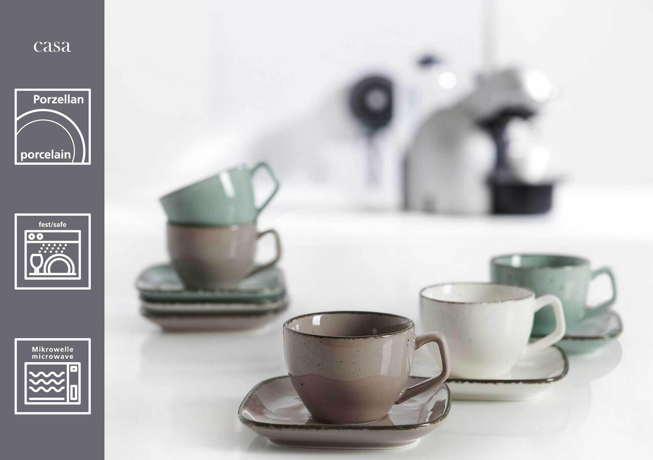 KAFFEETASSEN Casa beige 200 ml 6er Set - Beige, Keramik (0.2L) - Ritzenhoff Breker